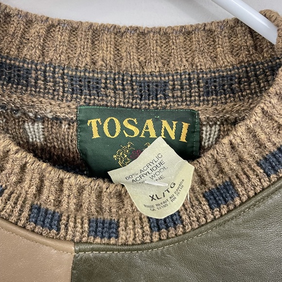 Tosani Coogi knit sweater faux leather panels - Picture 8 of 9